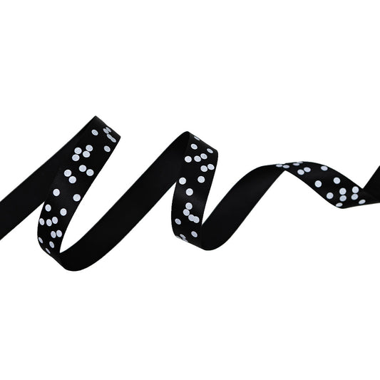 Farbband Satin Schwarz Dots SMALL (20mm x 25m)