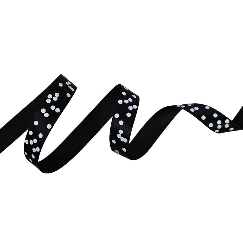 Farbband Satin Schwarz Dots SMALL (20mm x 25m)