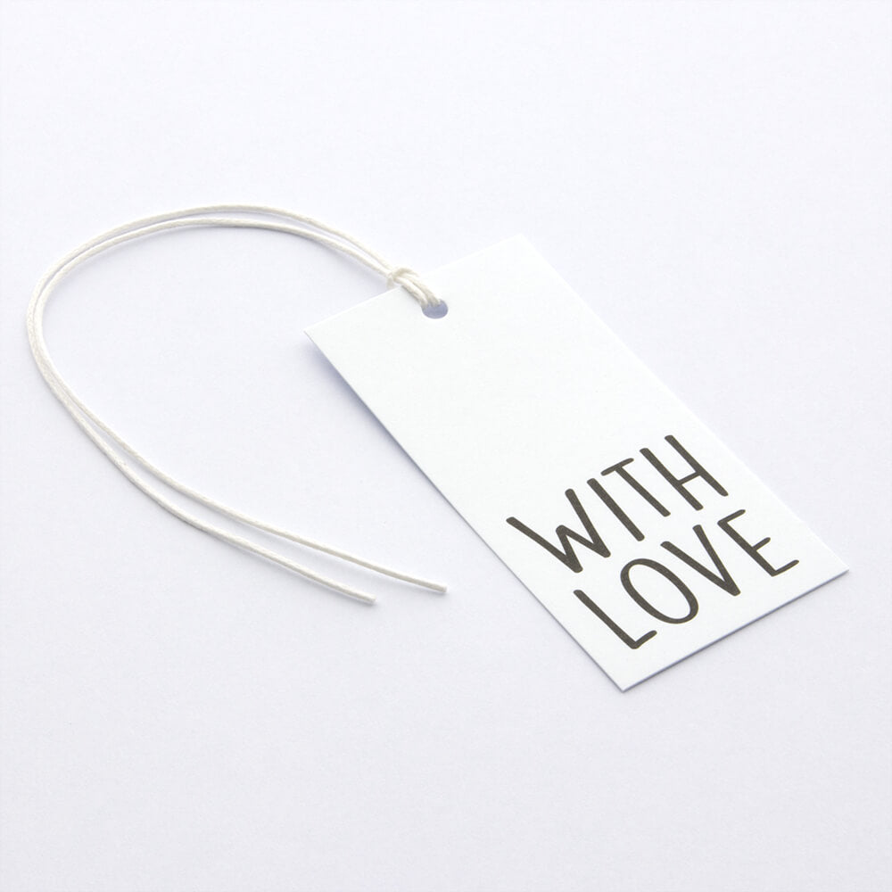 50x Geschenkanhänger 'With love' Weiß