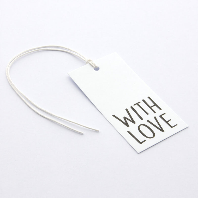 50x Geschenkanhänger 'With love' Weiß