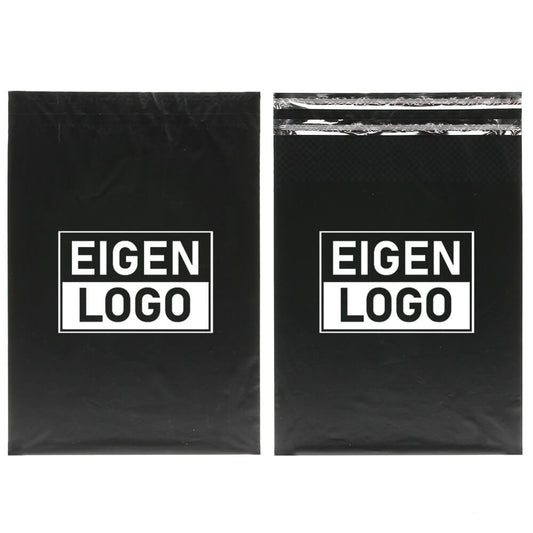 Schwarze Versandtaschen bedrucken L - große Auflage