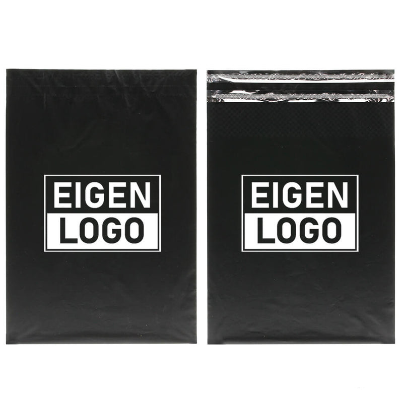 Schwarze Versandtaschen bedrucken L - große Auflage