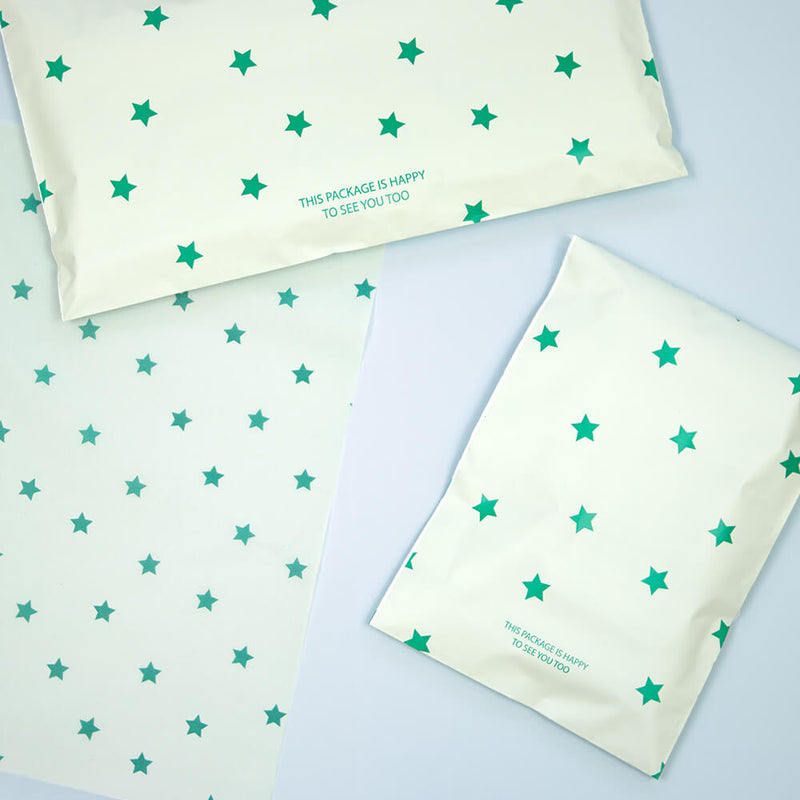 100x Versandtaschen Stars Medium Rückgabeverschluss