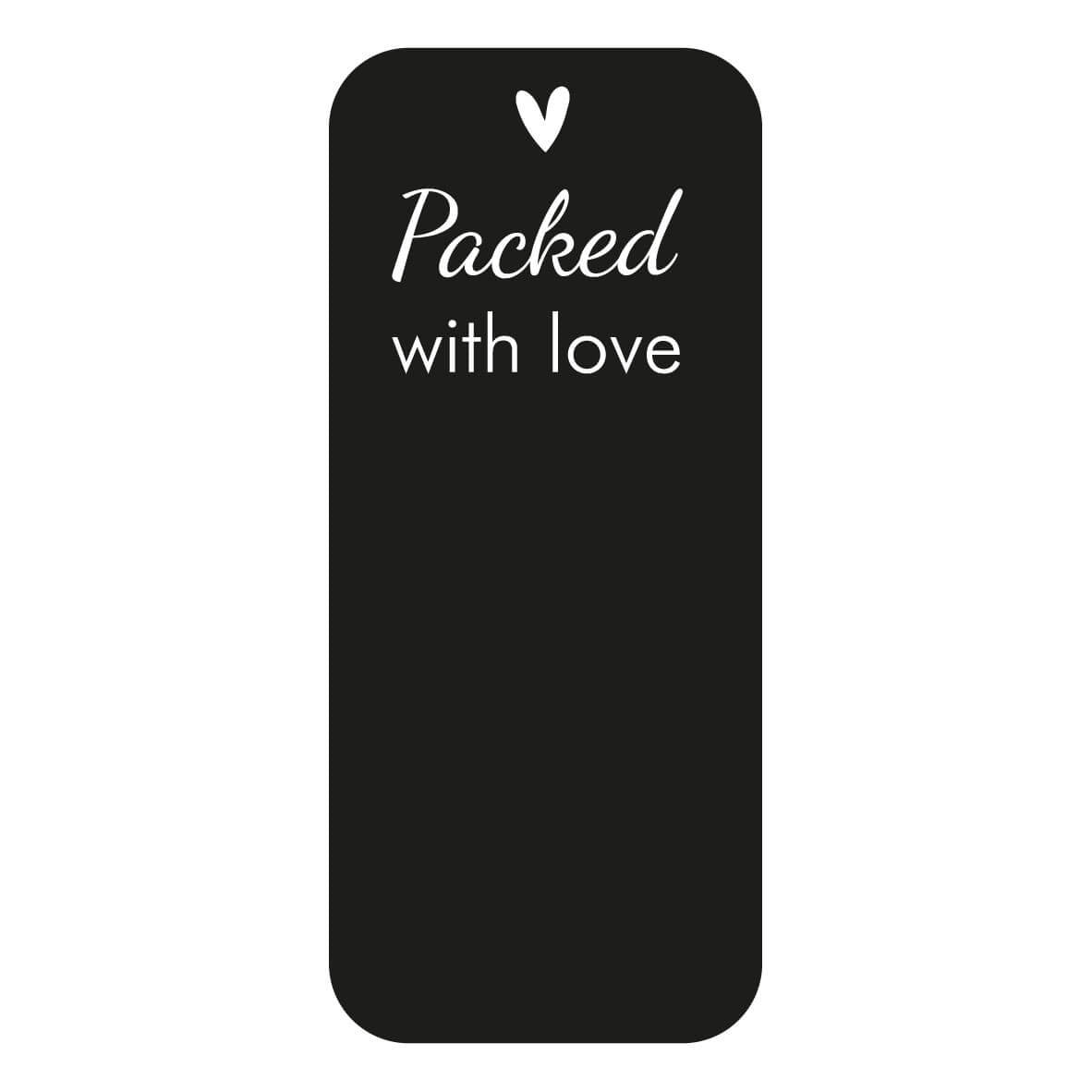 100x Verschlussetiketten 'Packed With Love'