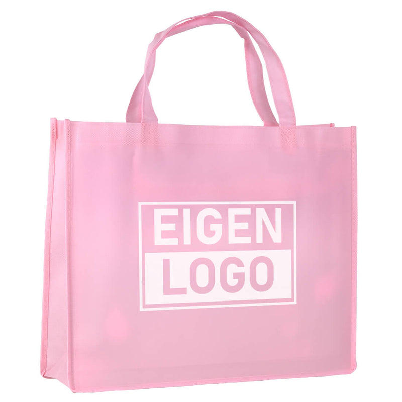 10x Shopper bedrucken Pink Lavender Non Woven 42x12x35cm