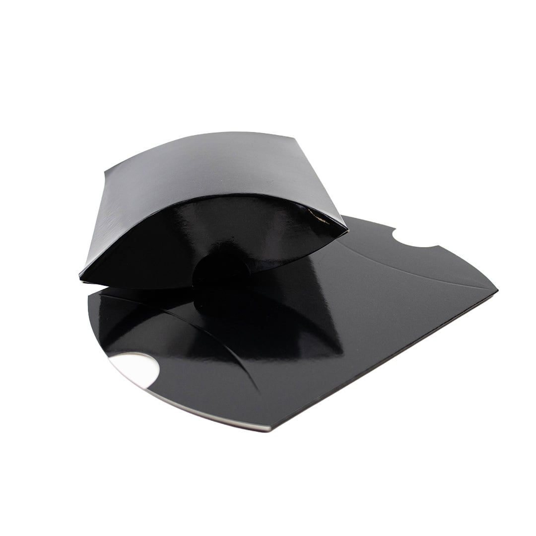 25x Kissenverpackung schwarz 105x95x30mm