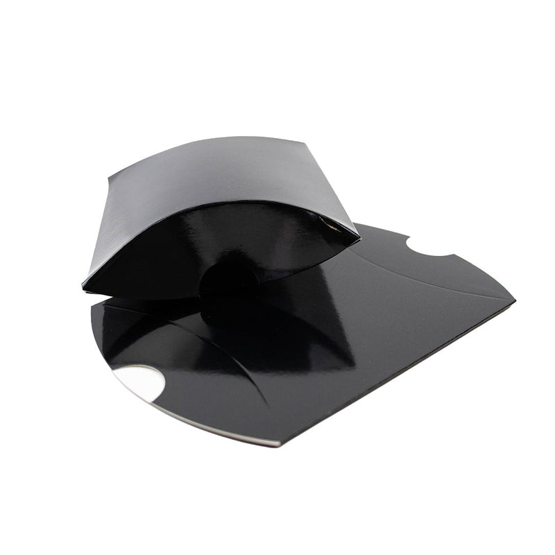 25x Kissenverpackung schwarz 105x95x30mm