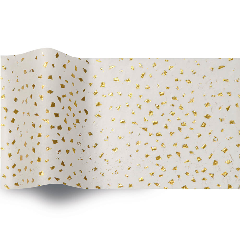 Seidenpapier 50x76cm Weiß mit Goldreflexen