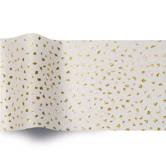Seidenpapier 50x76cm Weiß mit Goldreflexen