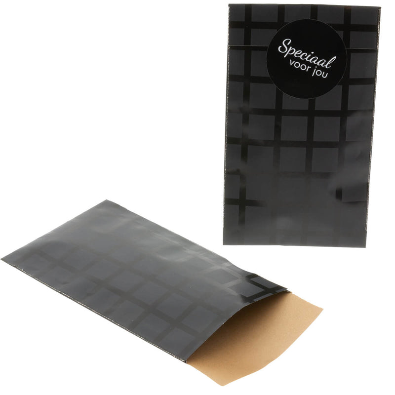 200x Papiertüten Schwarze Würfel 7x13cm