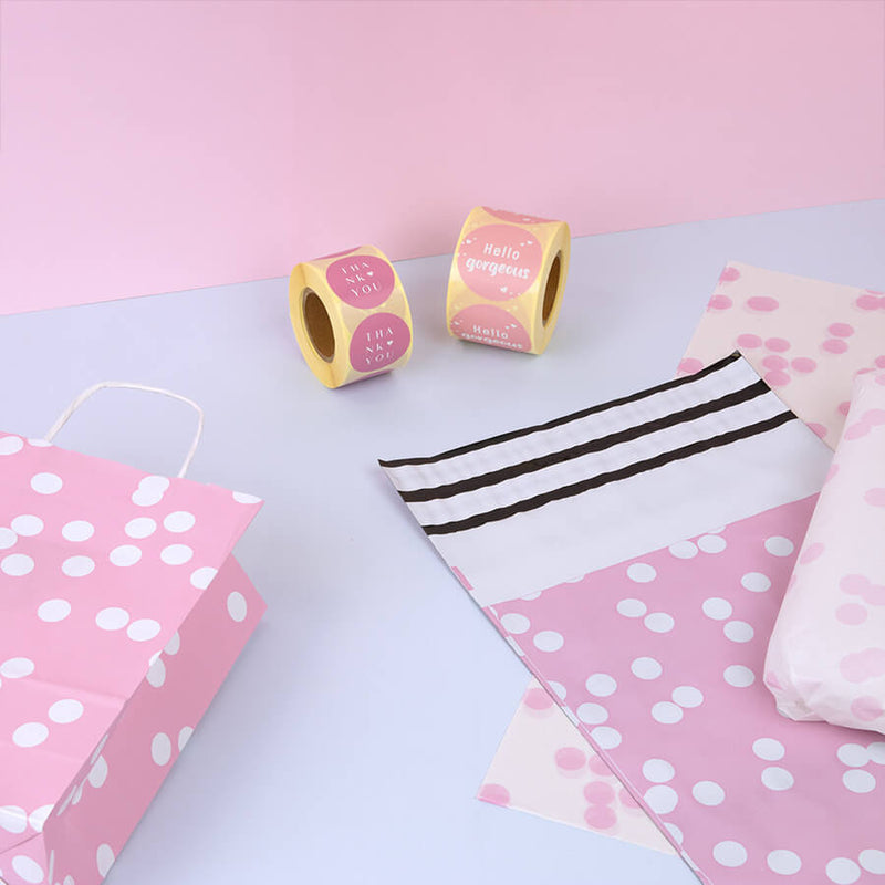 100x Versandtaschen Dots Rosa Small
