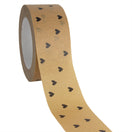 Papierband 'Hearts' Braun-Schwarz 50mmx50mtr