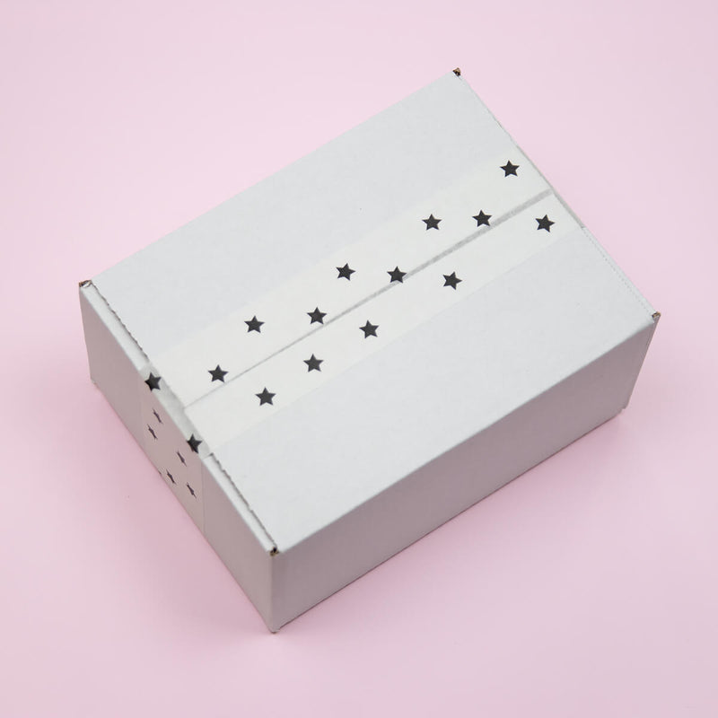 Papierband 'Stars' Schwarz-Weiß 50mmx50mtr