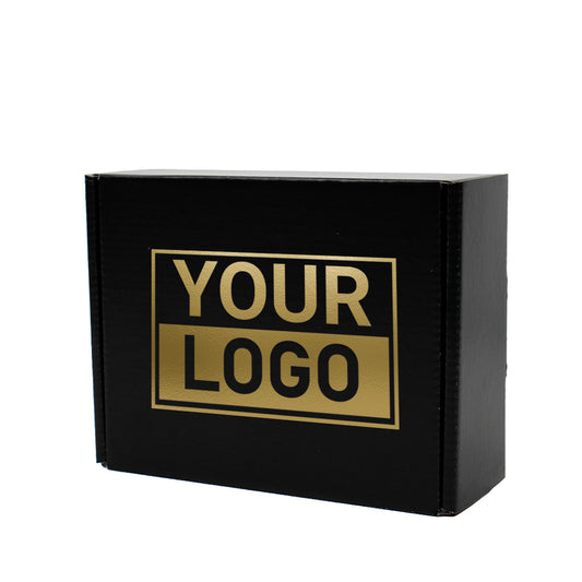 Postkartons bedrucken Schwarz 160x30x90mm