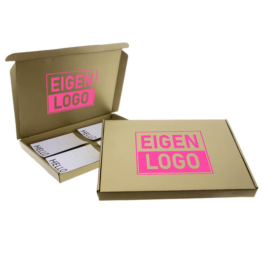 Maxibriefkartons Gold A4 mit NEON bedrucken lassen