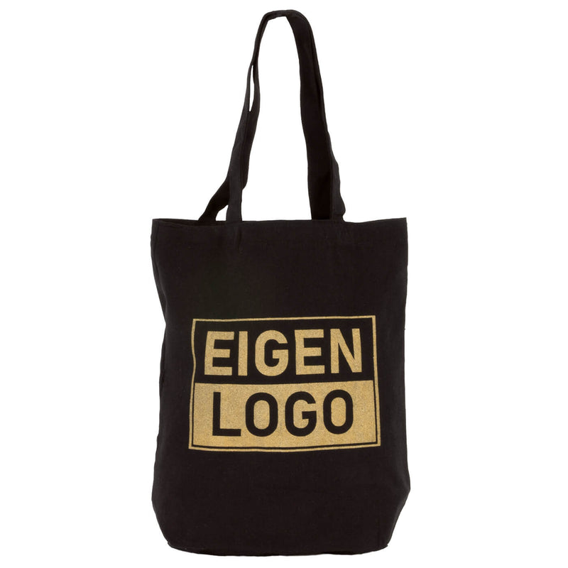 Baumwolltasche Druck 38x42+10cm Schwarz - Express
