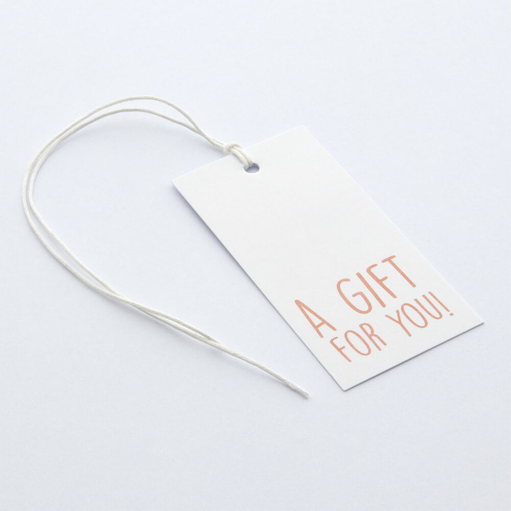 50x Geschenkanhänger 'A gift for you' Weiß-Rosa