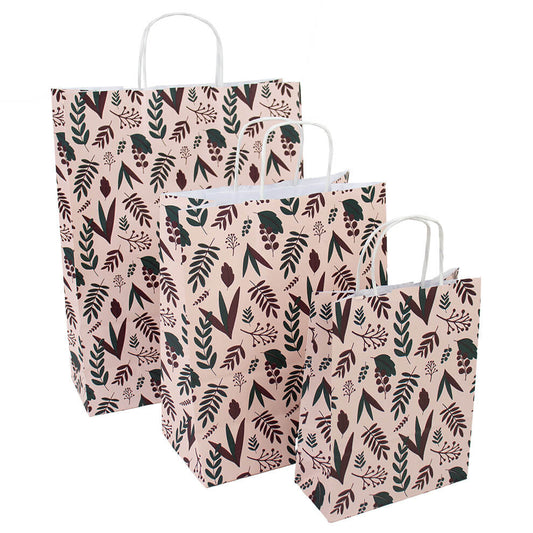 50x Papiertüten Botanic Pink A5