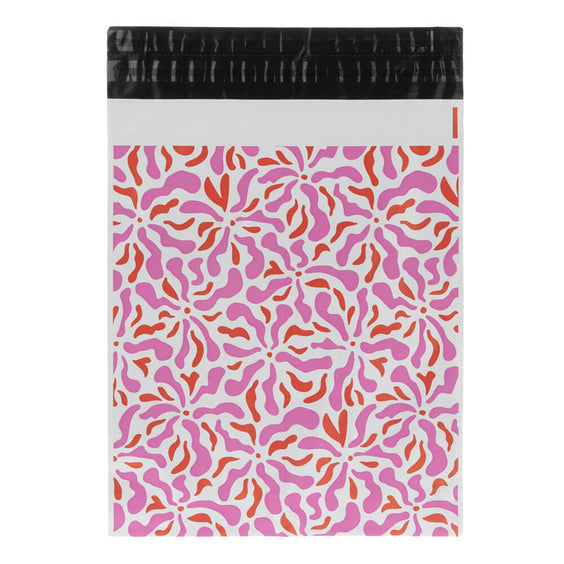 100x Versandtaschen Blumen Medium Rückgabeverschluss