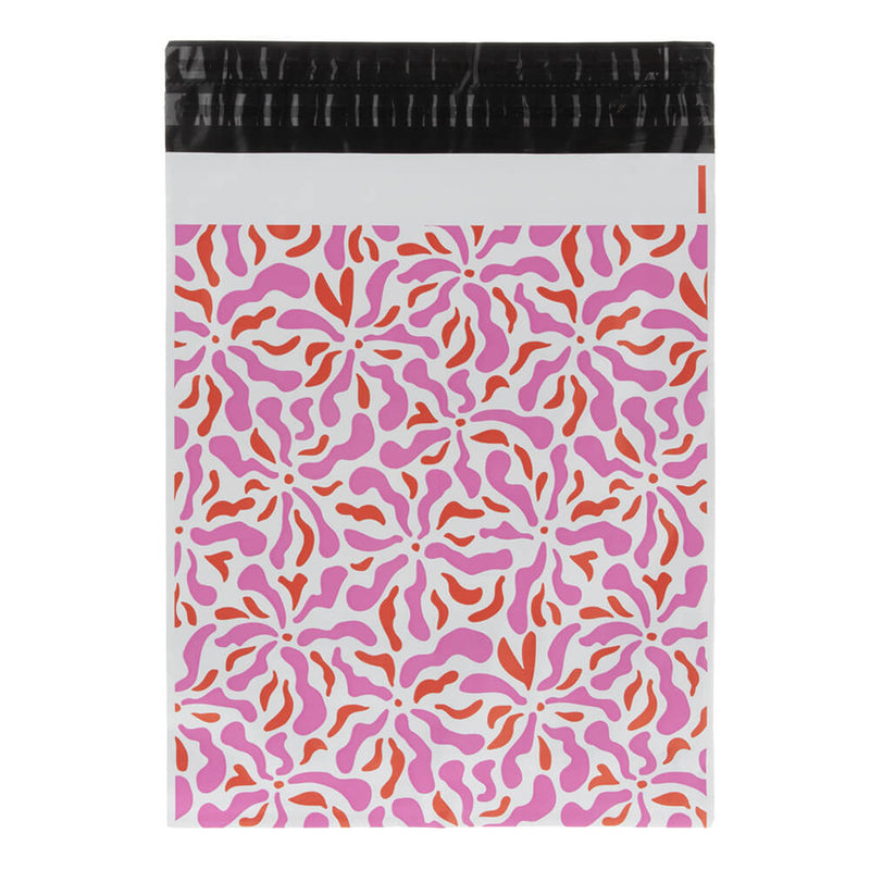 100x Versandtaschen Blumen Medium Rückgabeverschluss