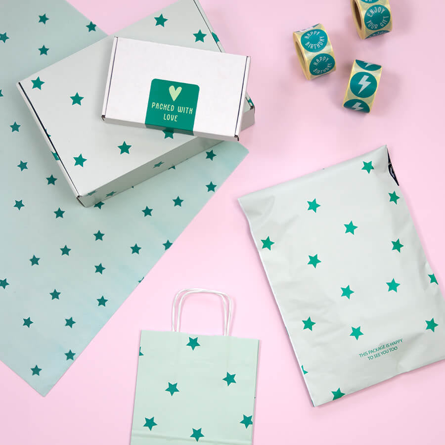 50x Papiertüten Stars A4