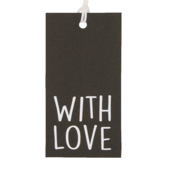 50x Geschenkanhänger  'With love' Schwarz