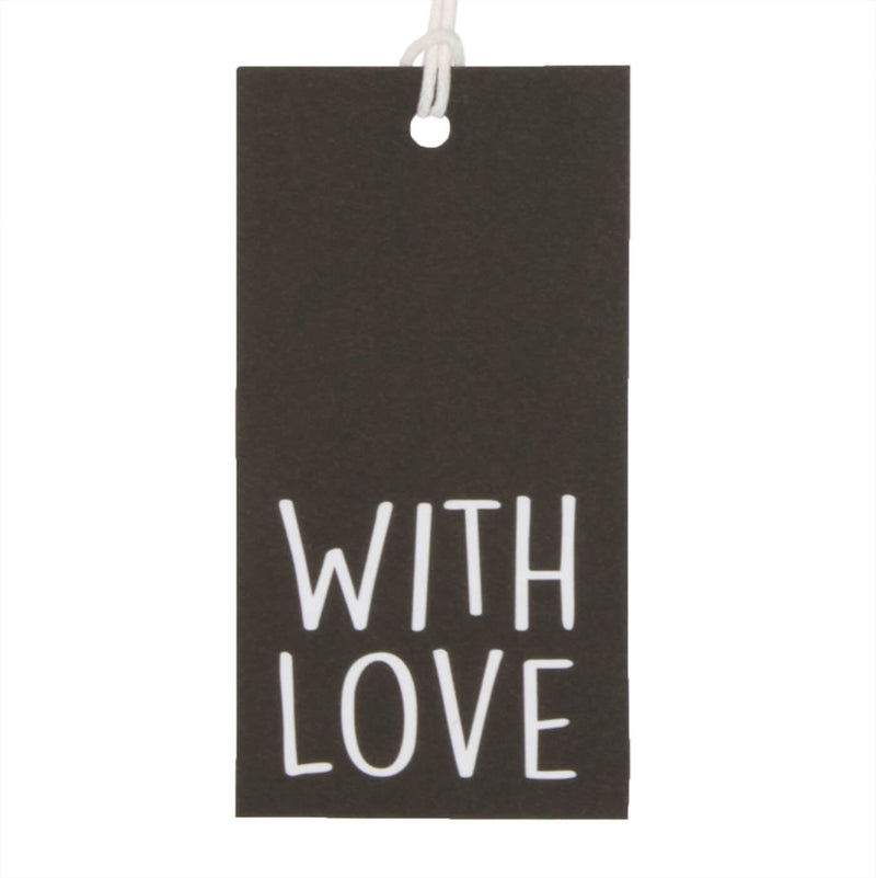 50x Geschenkanhänger  'With love' Schwarz