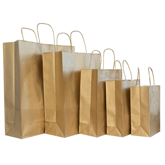 50x Papiertaschen Gold