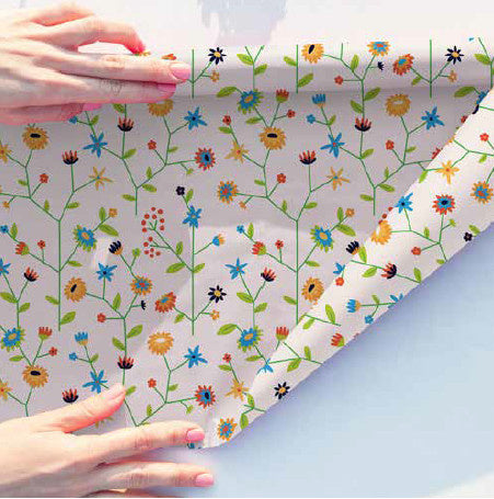 Geschenkpapier Graspapier Blumen 30cm x 200mtr