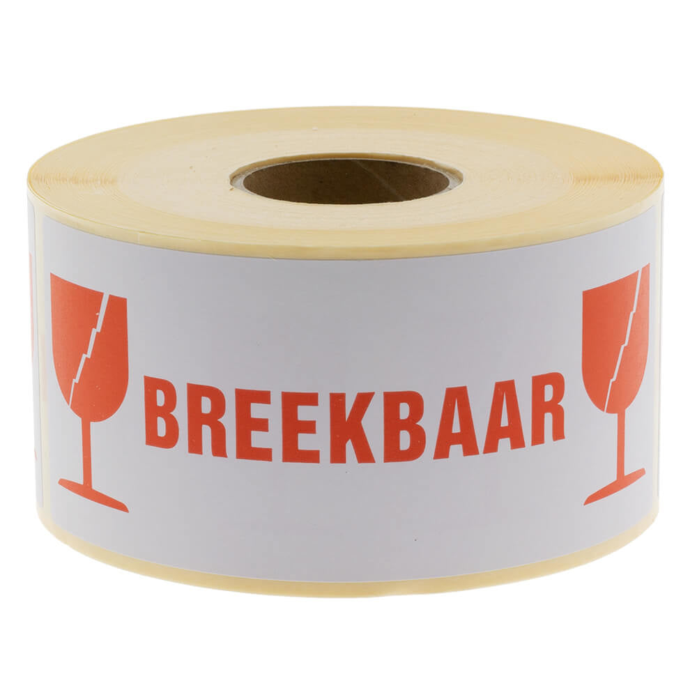 500x Etikett 'Vorsicht Glas'