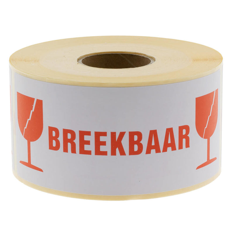 500x Etikett 'Vorsicht Glas'