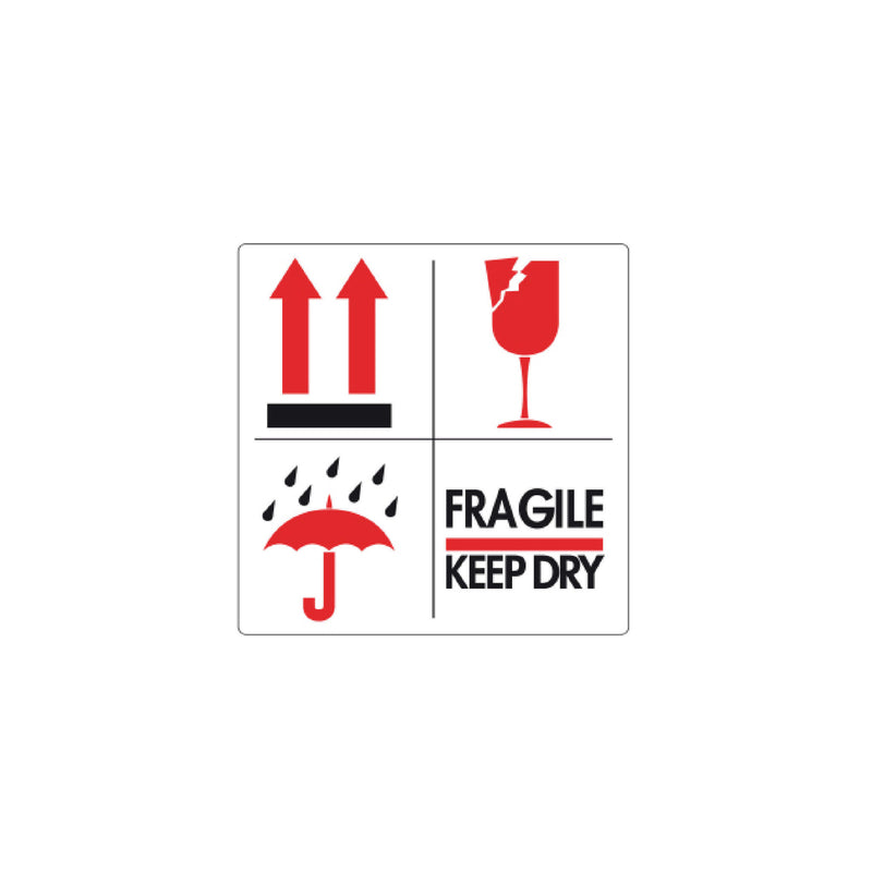 500x Etikett  'Fragile/Keep dry'