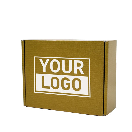Postkartons bedrucken Gold 160x130x60mm