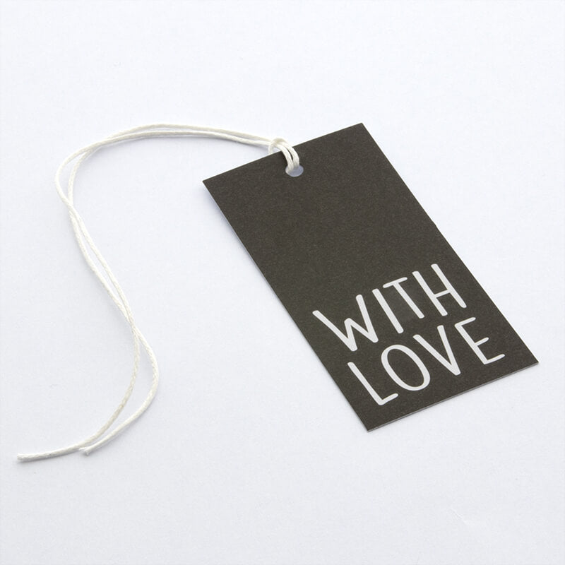 50x Geschenkanhänger  'With love' Schwarz