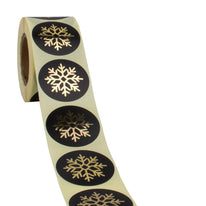 500x Aufkleber „Schneeflocke“ Schwarz-Gold 40mm
