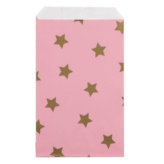 200x Papiertüten Stars Gold 12x19cm