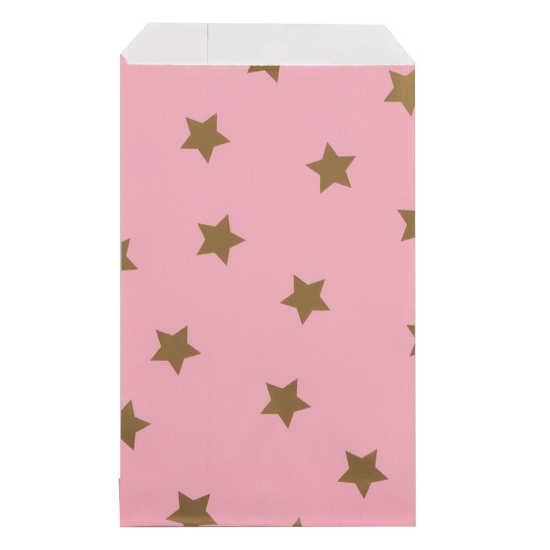 200x Papiertüten Stars Gold 12x19cm