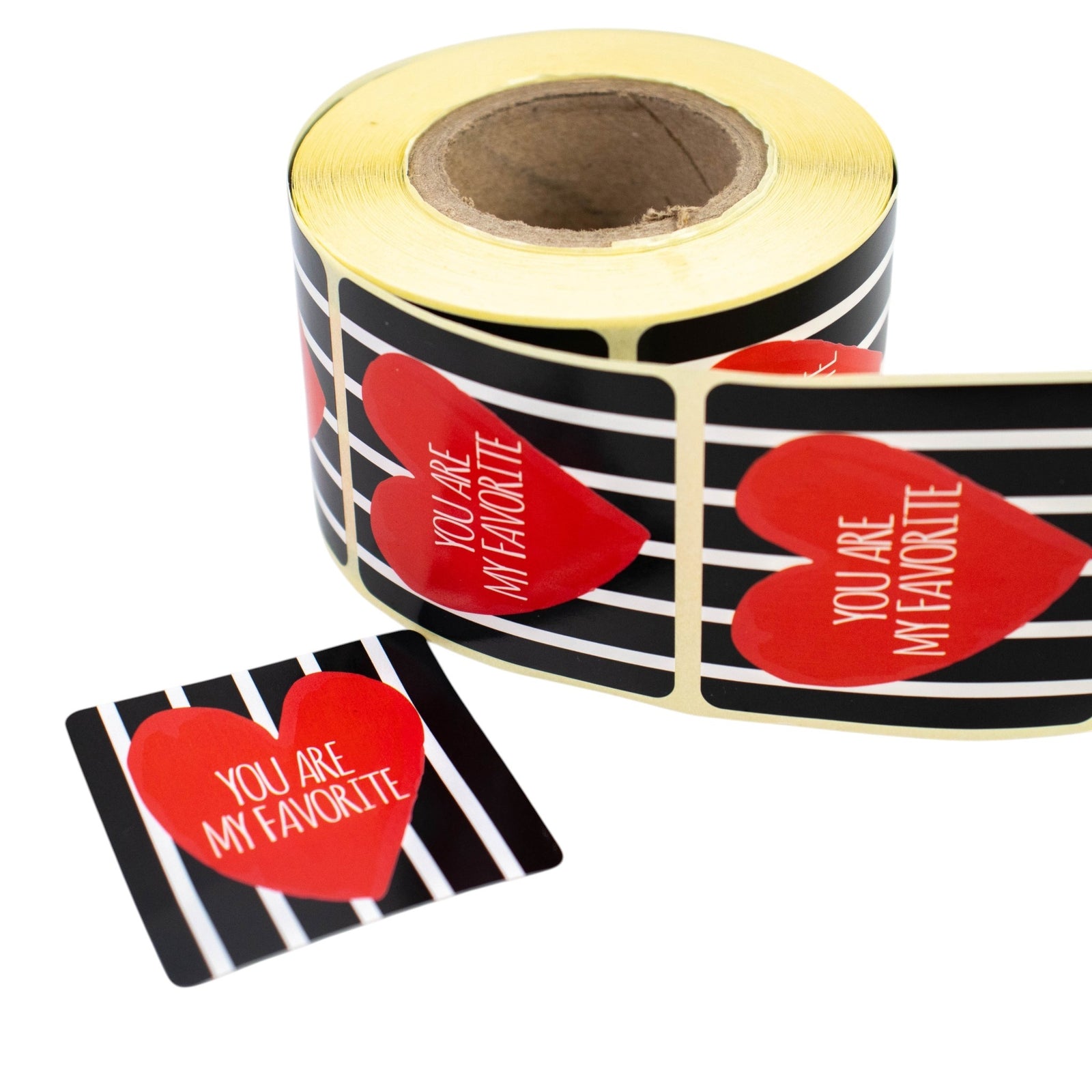500x Aufkleber 'You are my favorite' Rot-Schwarz-Weiß 50mm