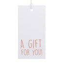 50x Geschenkanhänger 'A gift for you' Weiß-Rosa