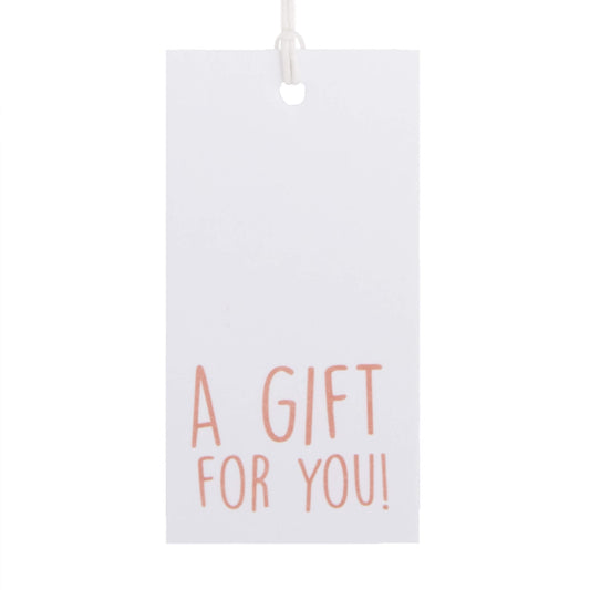 50x Geschenkanhänger 'A gift for you' Weiß-Rosa