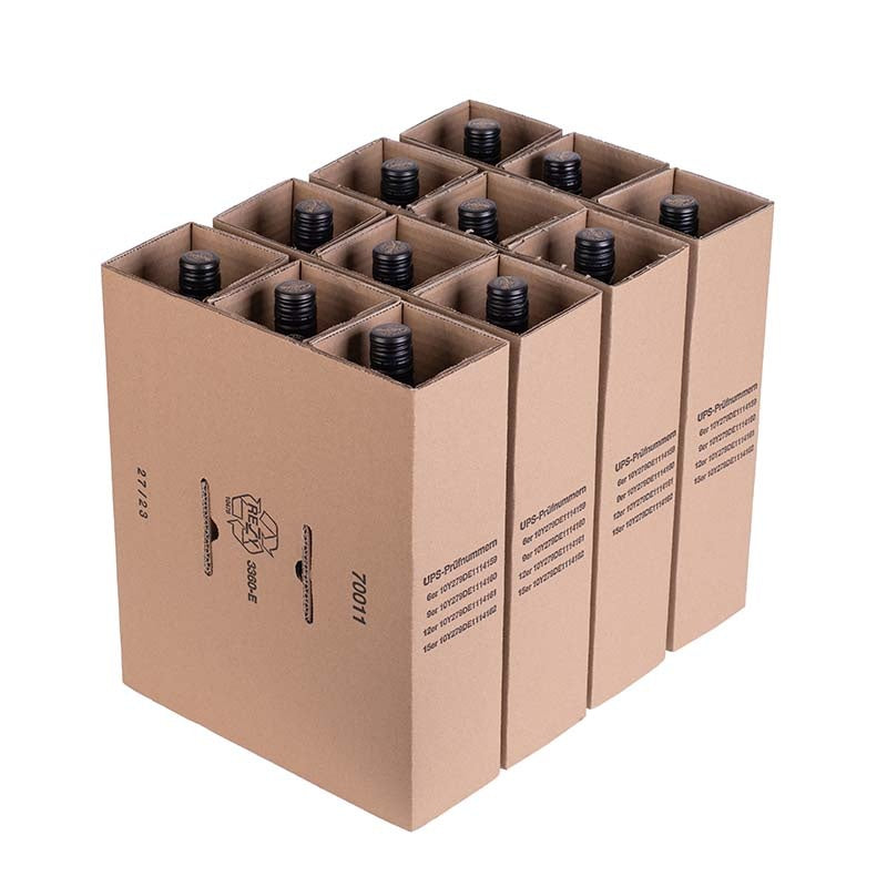 10 x Wein Versandkartons mit Einlage 12 Flaschen