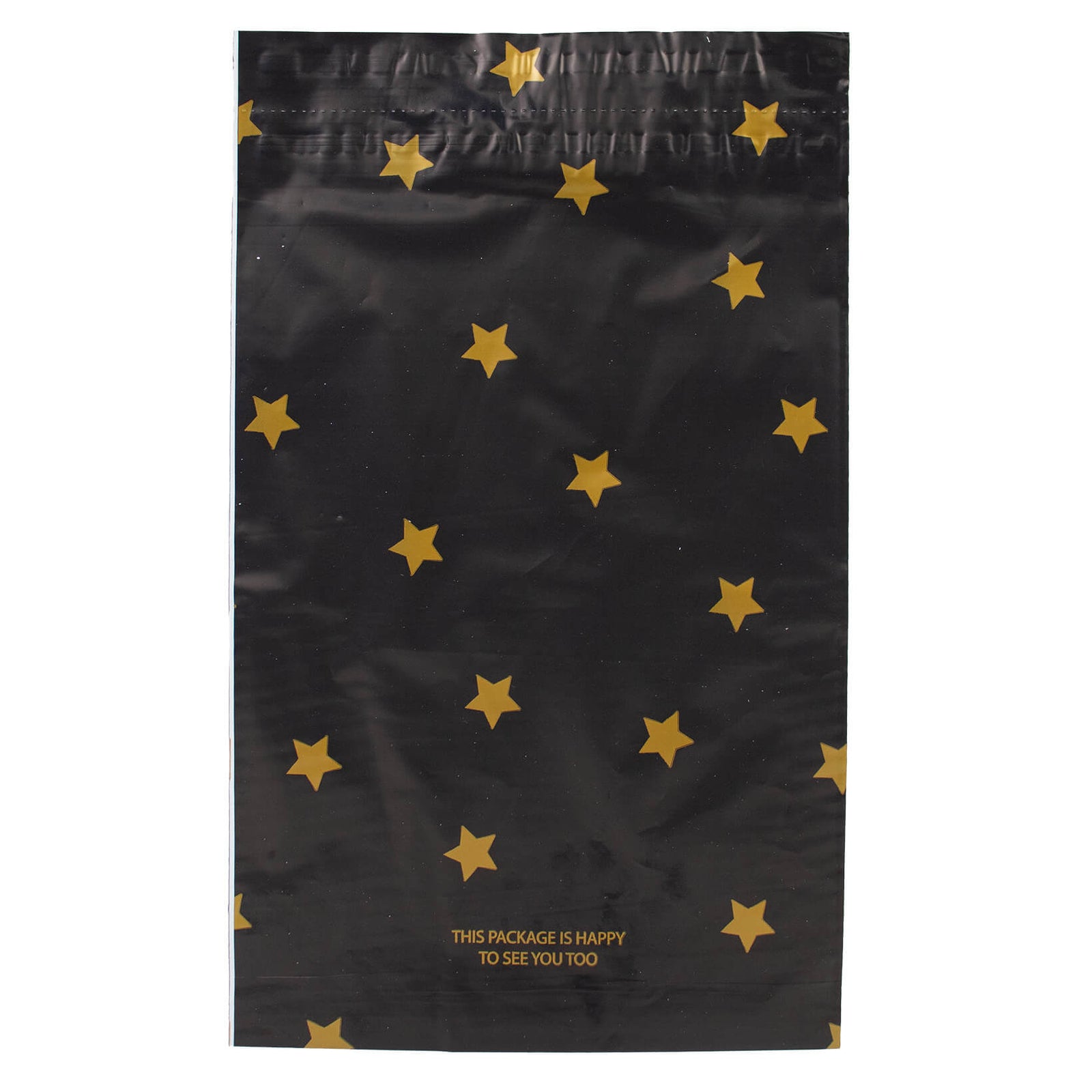 100x Versandtaschen Black Stars Gold Small