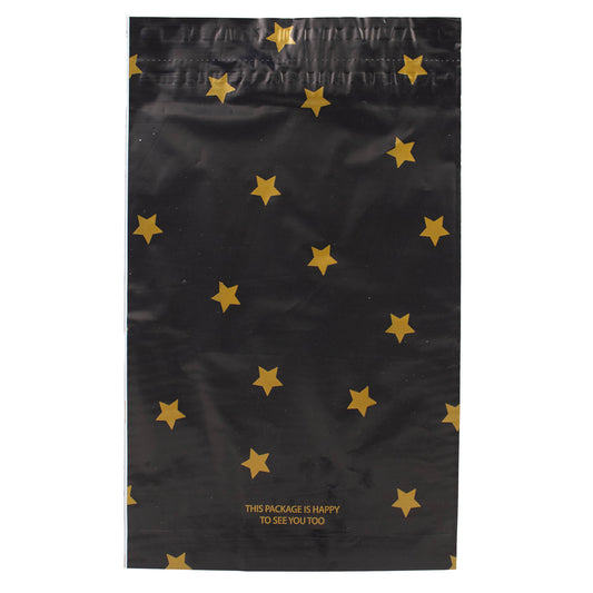 100x Versandtaschen Black Stars Gold Small