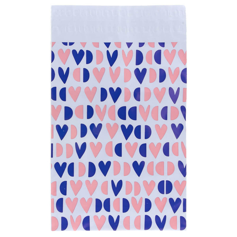 100x Versandtaschen Happy Hearts Small Rückgabeverschluss