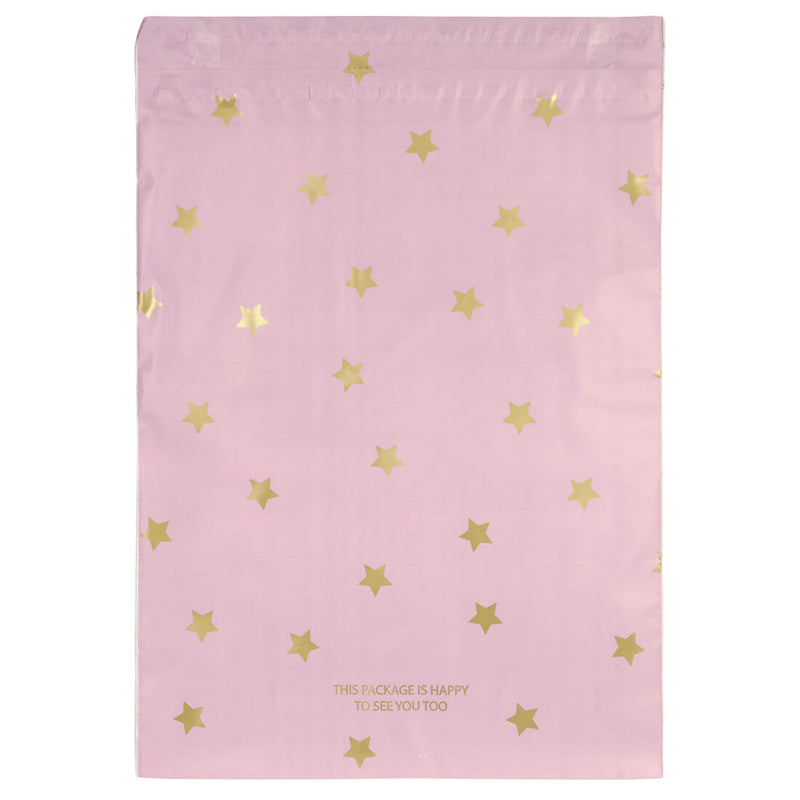 100x Versandtaschen Stars Gold Medium Rückgabeverschluss