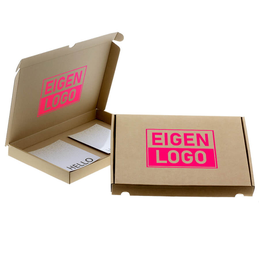 Maxibriefkartons Braun A4 mit NEON bedrucken lassen