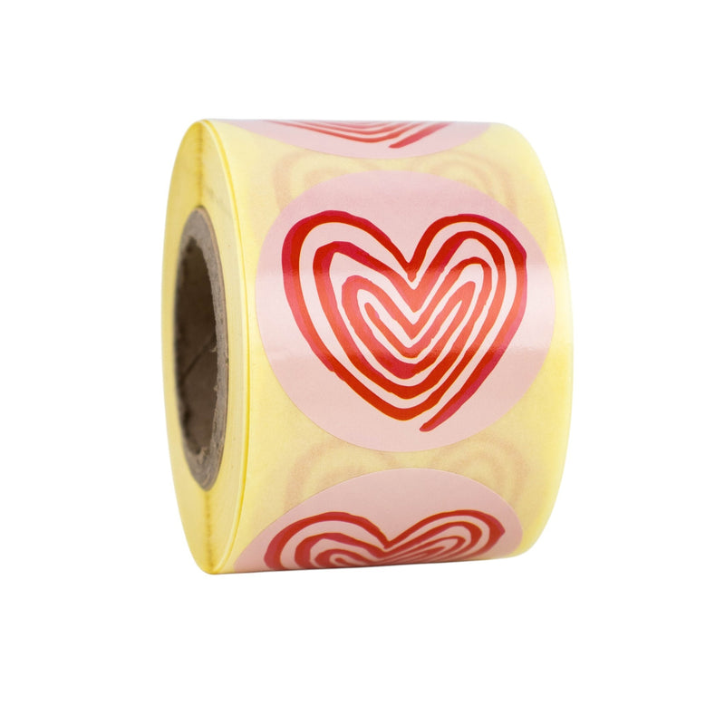 500x Aufkleber 'Line heart' 50mm