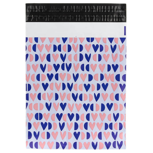 100x Versandtaschen Happy Hearts Medium Rückgabeverschluss
