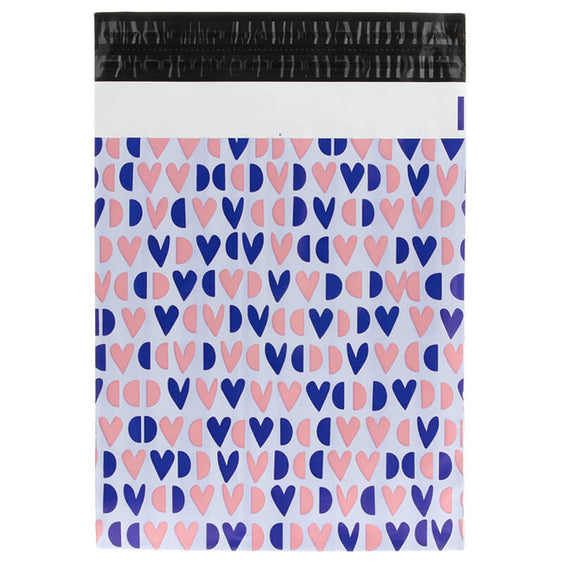 100x Versandtaschen Happy Hearts Medium Rückgabeverschluss