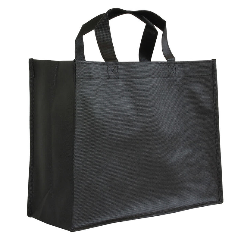 10x Shopper Schwarz Non woven 32x12x25cm